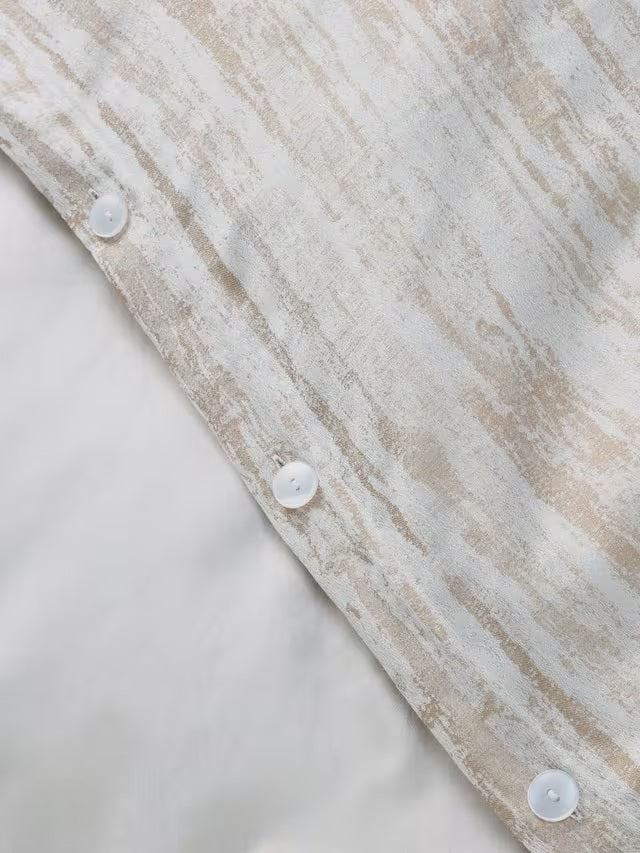 John Lewis Avisa Pure Cotton Jacquard Duvet Cover - Champagne - Super King