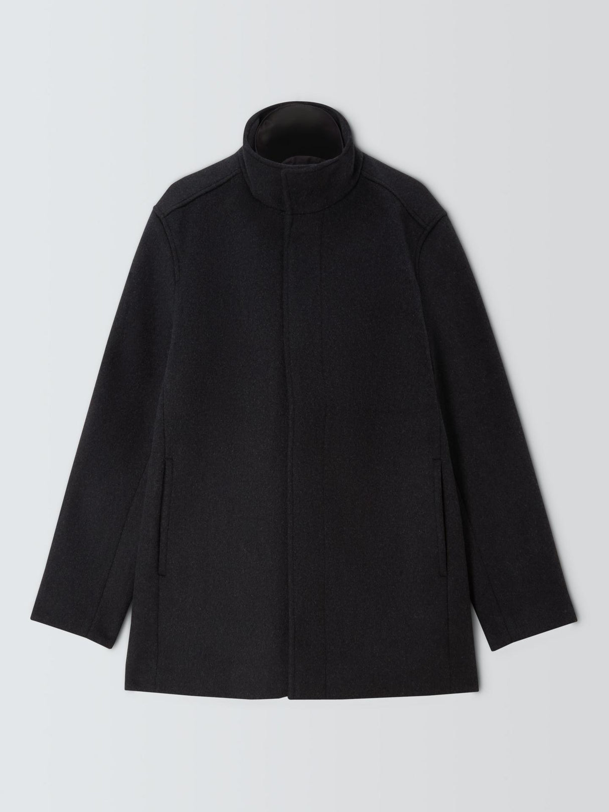 John Lewis Mens Wool Blend Car Coat With Removable Quilt Size Small Charcoal