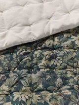 John Lewis Giardino Leaf Linen Blend Quilted Bedspread 220 x 220cm - Green