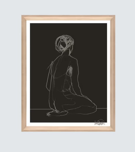Brookpace Lascelles Anna Bulow 'Flow' Framed Print & Mount 75 x 55cm - Black