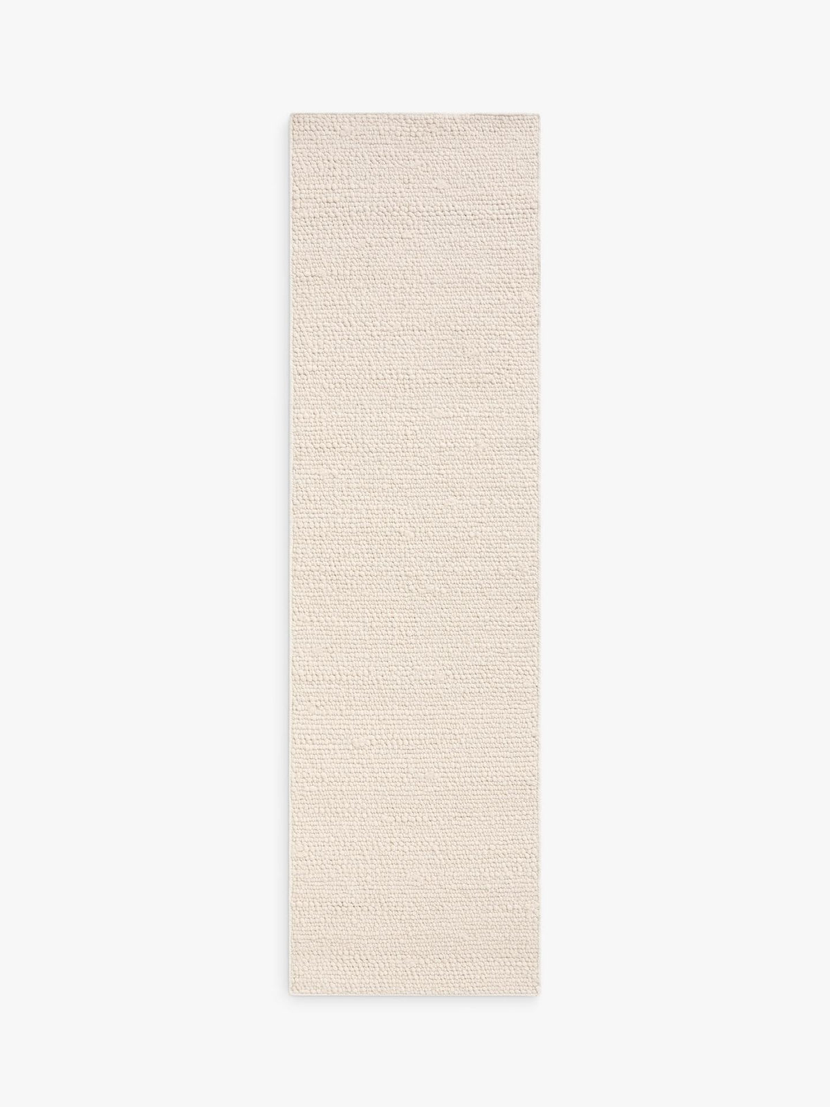 John Lewis Boucle Soft Wool Cotton Blend Runner Rug L240 x W70cm - White