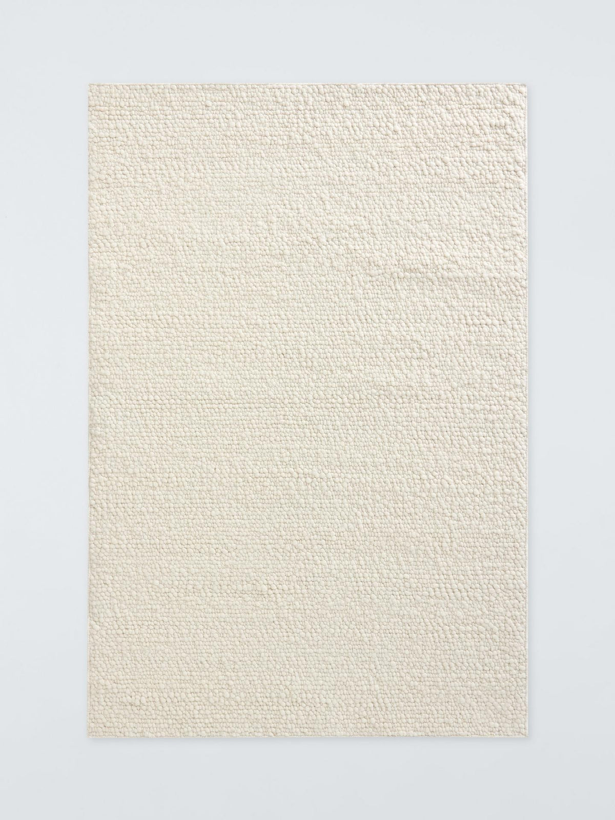 John Lewis Boucle Soft Wool Cotton Blend Runner Rug L240 x W70cm - White