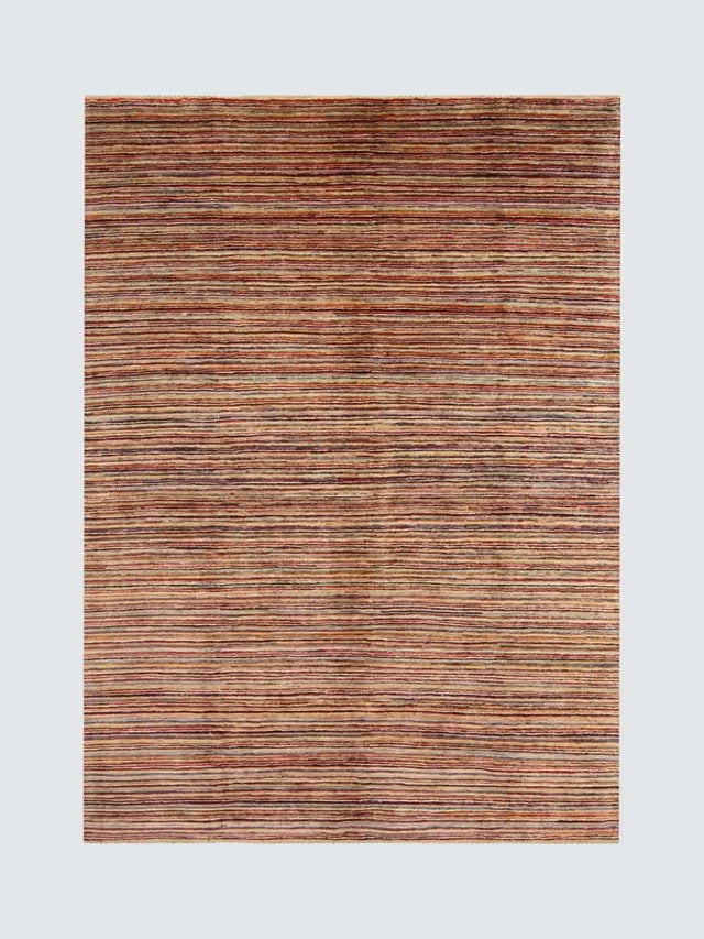 Gooch Oriental Stripe Gabbeh Hand-Knotted Pure Wool Rug 232 x 170cm - Multi