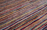 Gooch Oriental Stripe Gabbeh Hand-Knotted Pure Wool Rug 232 x 170cm - Multi