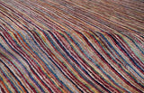 Gooch Oriental Stripe Gabbeh Hand-Knotted Pure Wool Rug 232 x 170cm - Multi