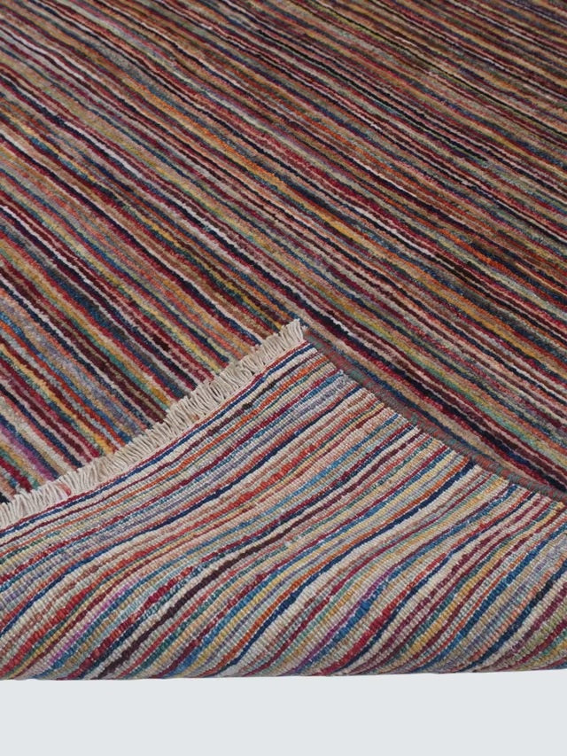 Gooch Oriental Stripe Gabbeh Hand-Knotted Pure Wool Rug 232 x 170cm - Multi