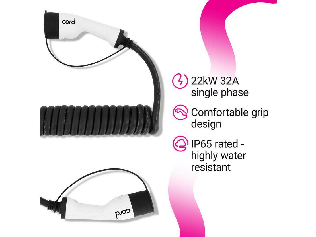 Cord Coiled Charging Cable 10 metre 380V 32A 22KW - Kazoop 