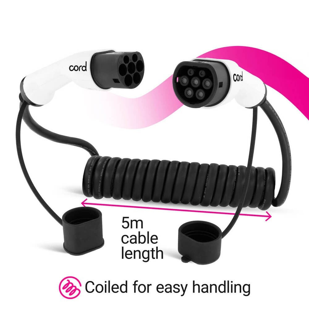 Cord Coiled Charging Cable 10 metre 380V 32A 22KW