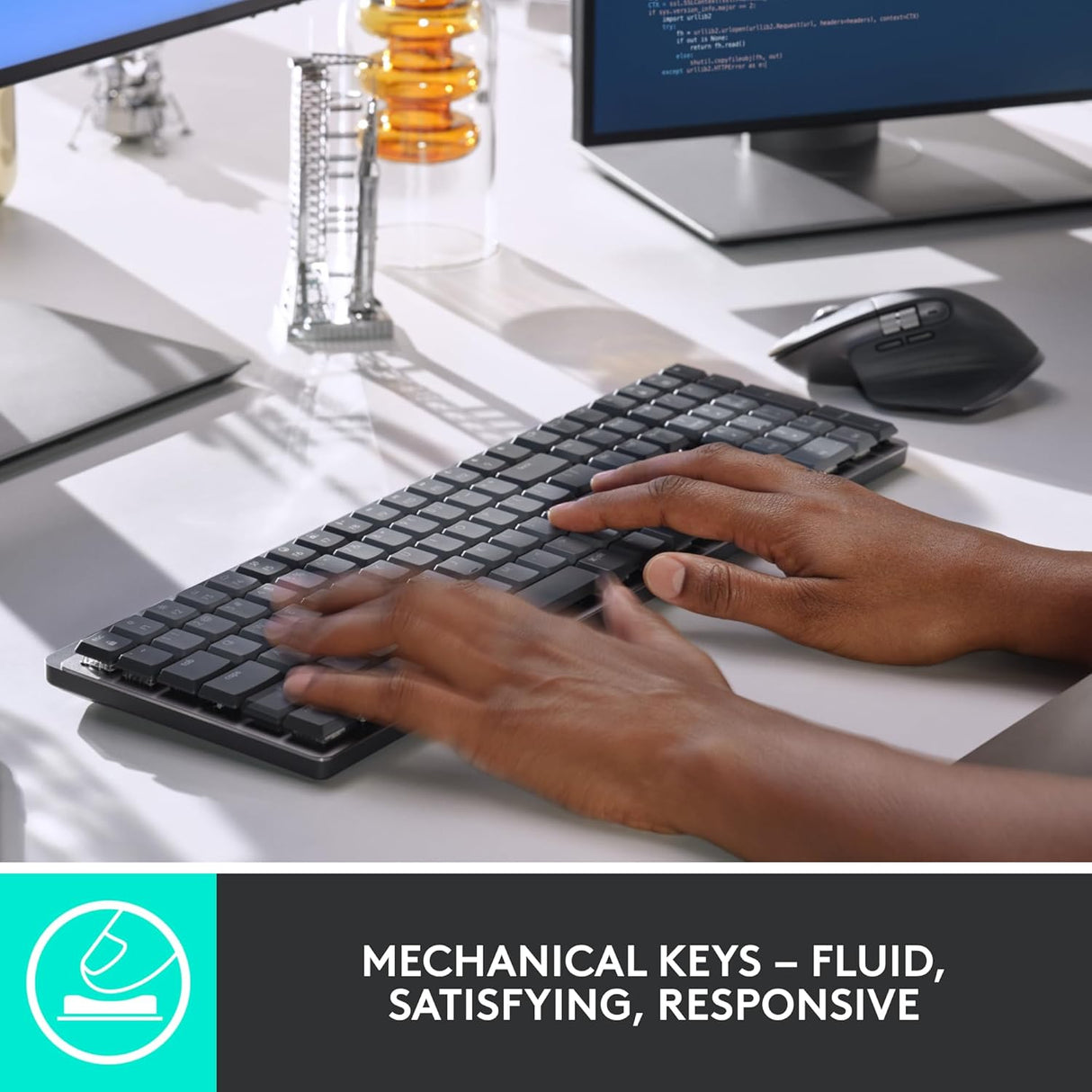 Logitech MX Mechanical Bluetooth Rechargeable Wireless Keyboard - Graphite