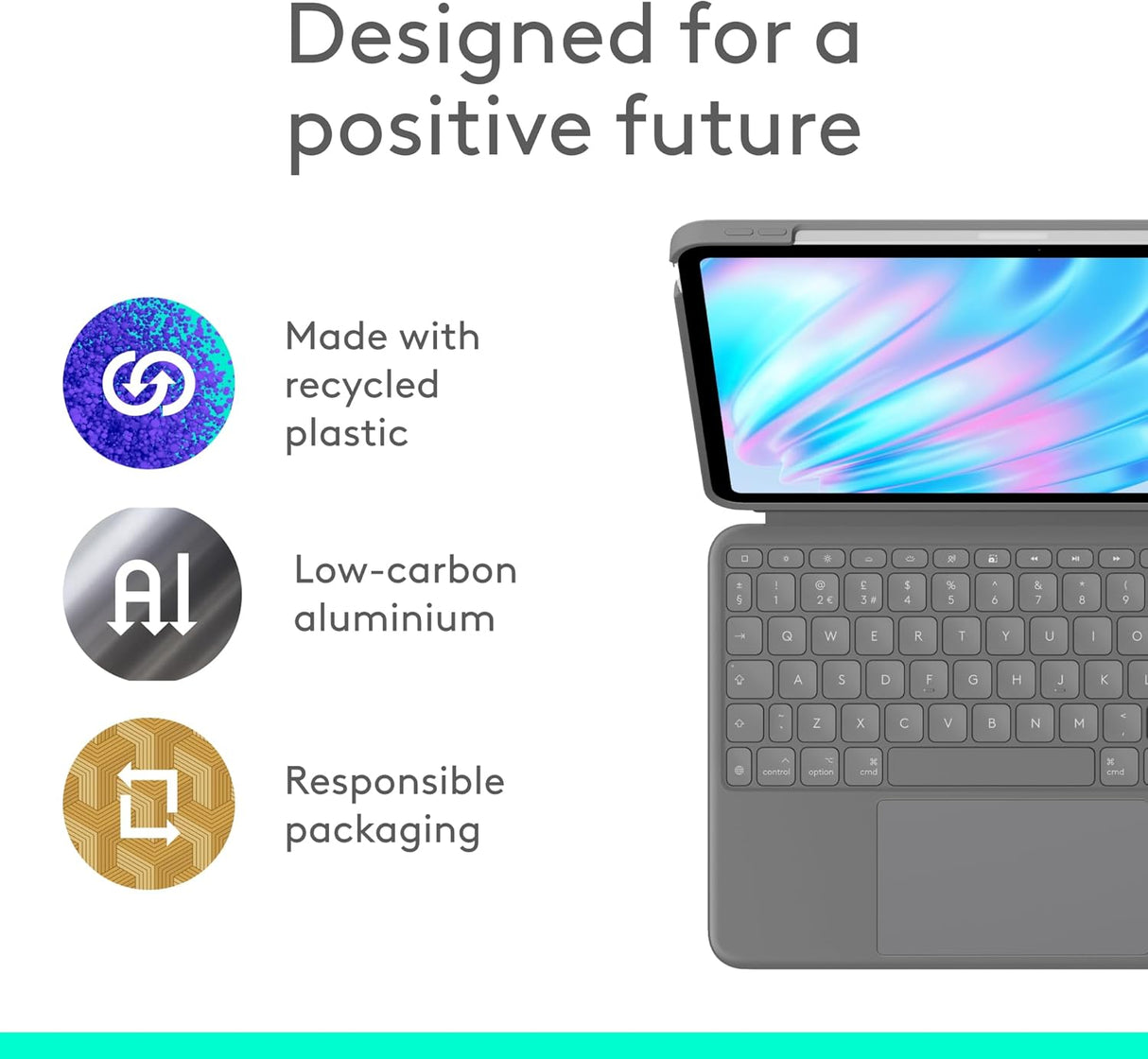 Logitech Combo Touch Backlit Keyboard Case for iPad Pro 13” (M4) - Graphite - Kazoop 