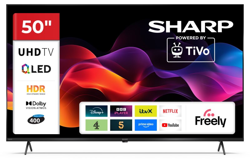 Sharp 50HM5045K 4K Ultra HD TiVo Freely QLED Frameless 50'' Smart TV - Black A