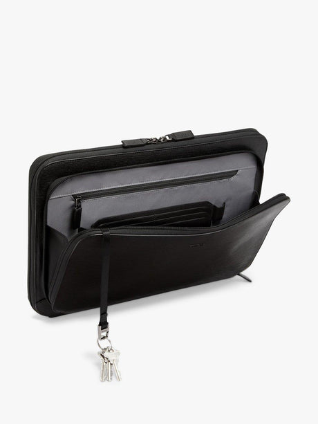 TUMI Men's Nassau Travel Everyday Organiser 14" Laptop Bag - Black Embossed