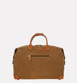 Bric's Life Women's Faux Suede Leather Trim Small Travel Holdall Bag - Camel
