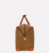 Bric's Life Women's Faux Suede Leather Trim Small Travel Holdall Bag - Camel