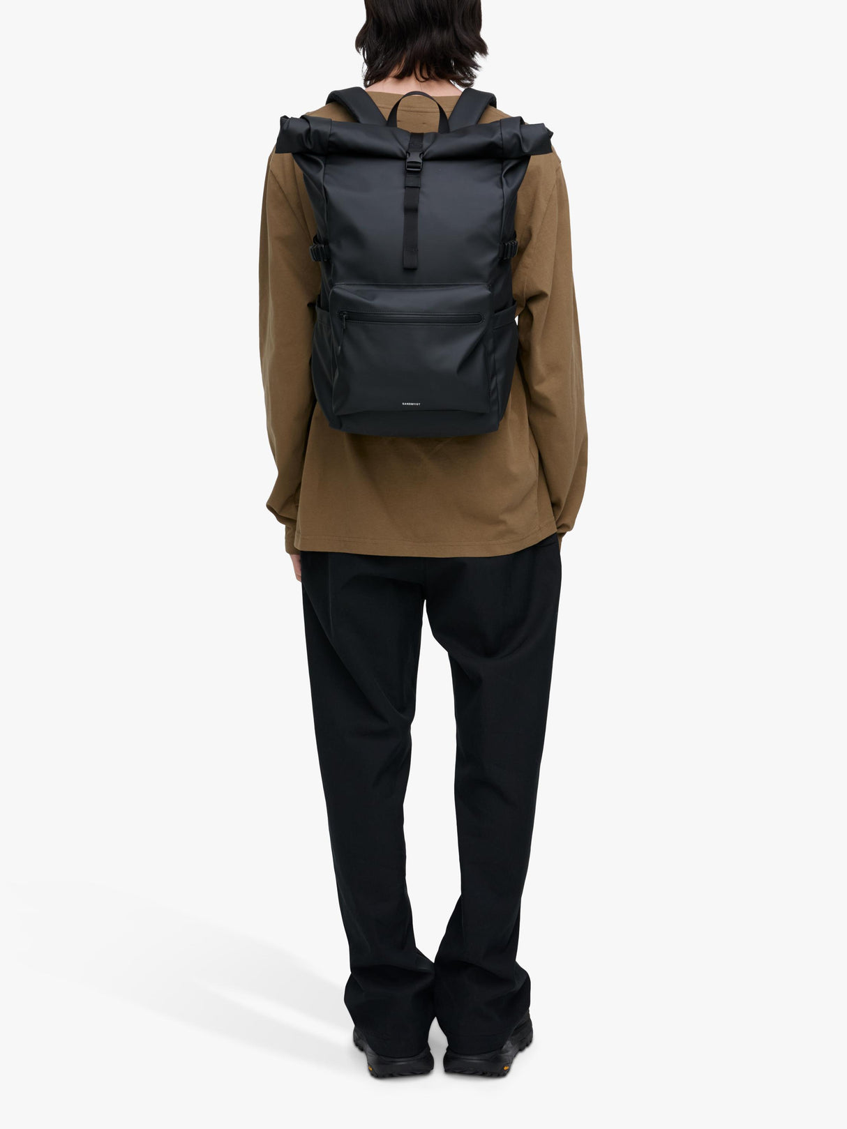 Sandqvist Stream 16" Unisex Adjustable Laptop Rolltop Backpack - 34L Black