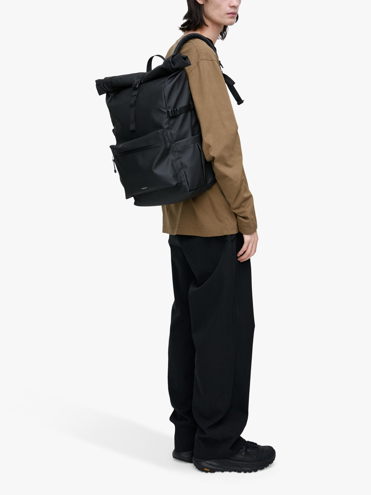 Sandqvist Stream 16" Unisex Adjustable Laptop Rolltop Backpack - 34L Black