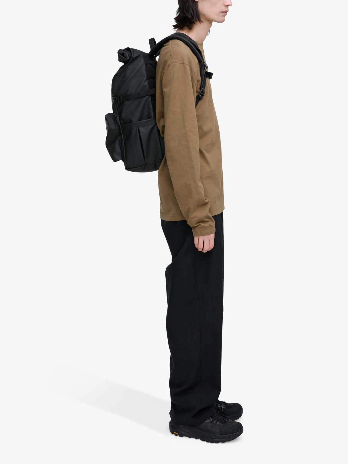 Sandqvist Stream 16" Unisex Adjustable Laptop Rolltop Backpack - 34L Black