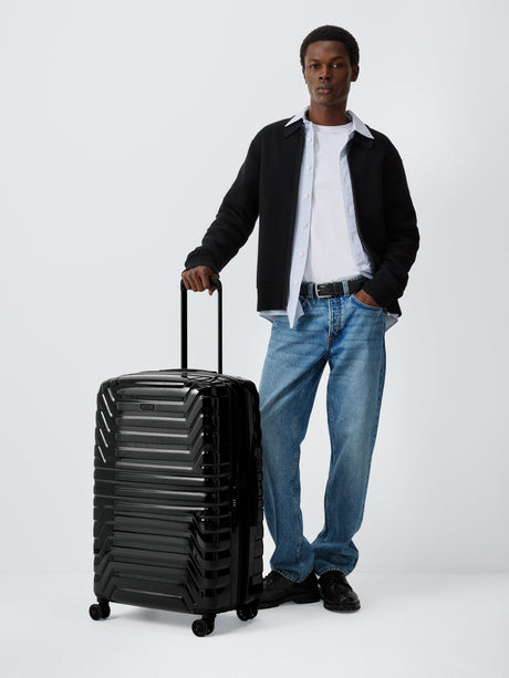 John Lewis Tulum 8-Wheel 72cm Hard Shell Expandable Large Suitcase - Black