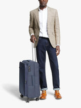 John Lewis Vienna 4-Wheel Spinner 66cm Lightweight Medium Suitcase - Navy