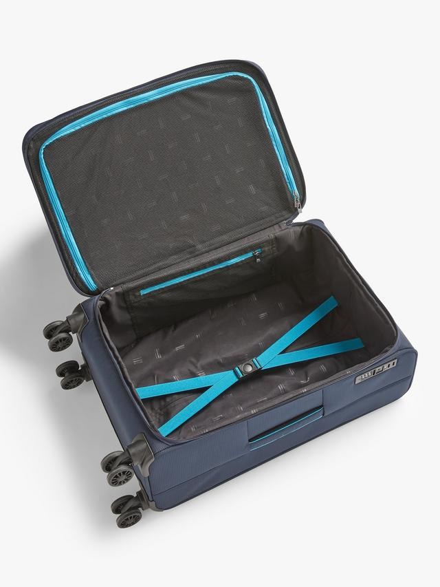 John Lewis Vienna 4-Wheel Spinner 66cm Lightweight Medium Suitcase - Navy