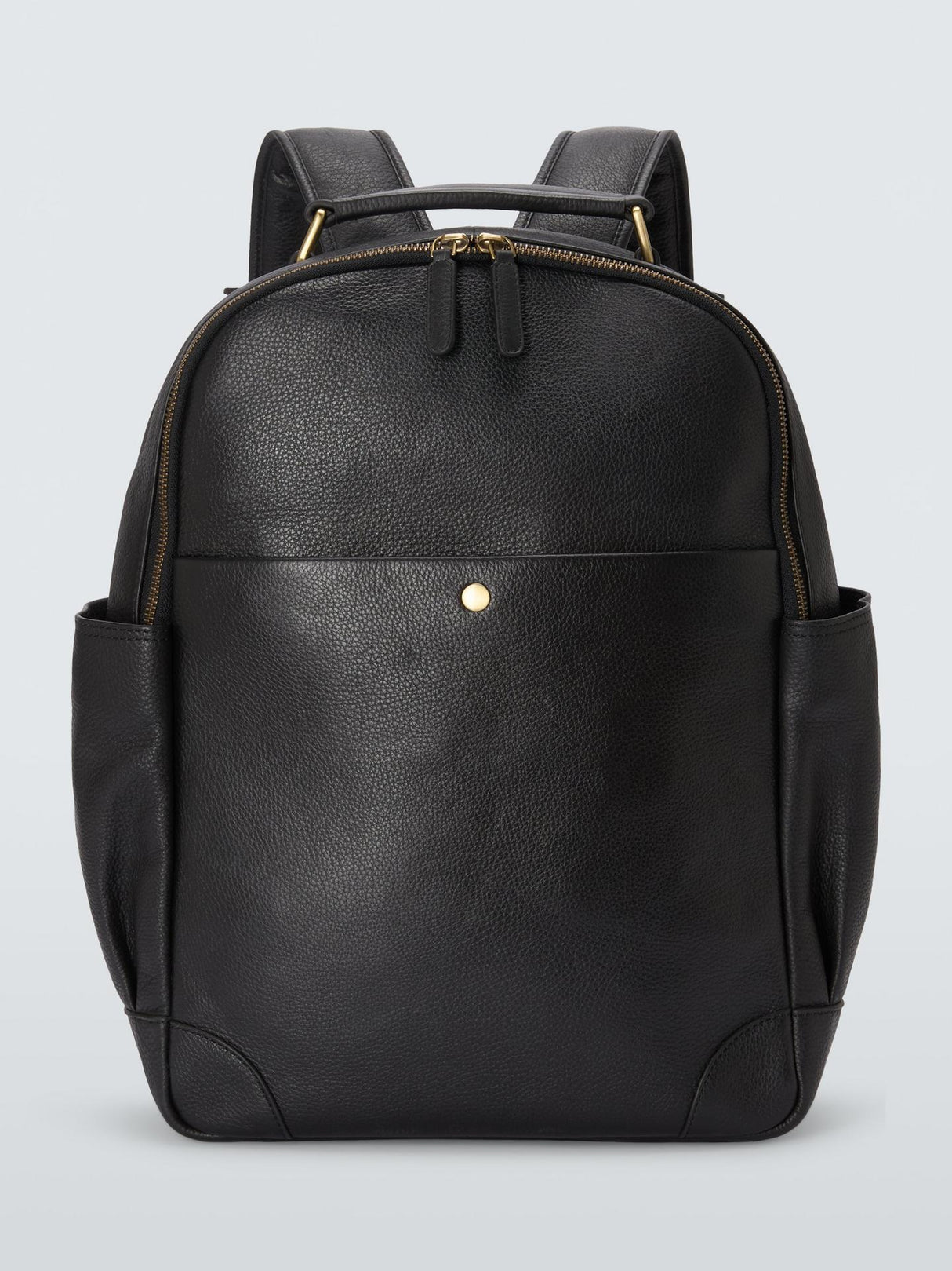 John Lewis Padded Straps Leather Backpack With 15" laptop compartment Black