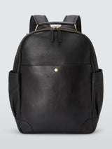 John Lewis Padded Straps Leather Backpack With 15" laptop compartment Black