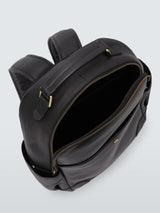 John Lewis Padded Straps Leather Backpack With 15" laptop compartment Black