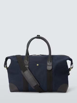 John Lewis Unisex Cotton Canvas Overnighter Duffle Travel Gym Bag - Navy