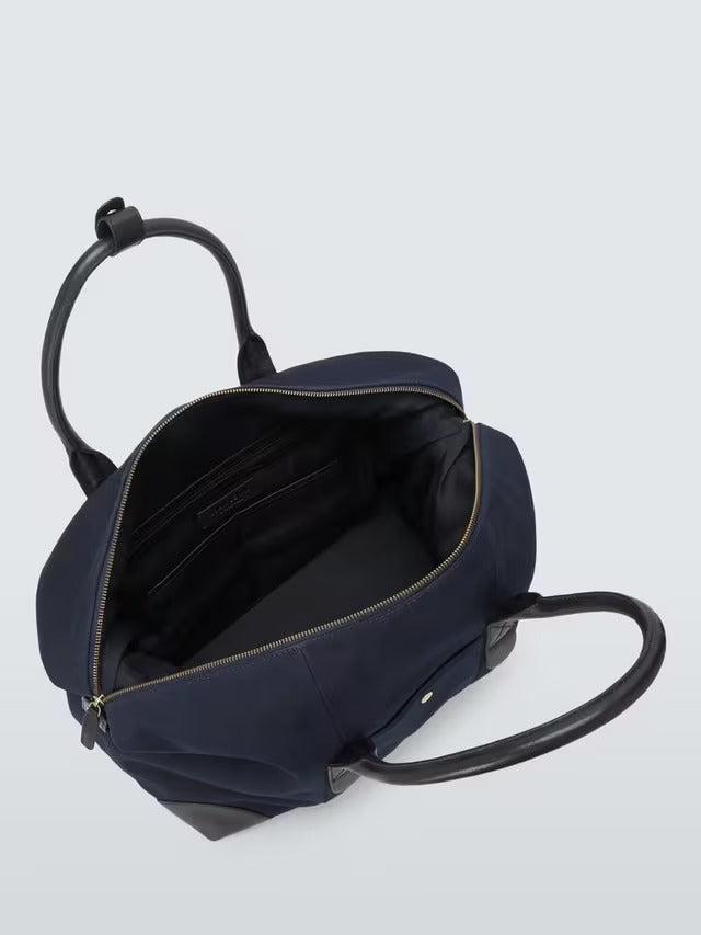 John Lewis Unisex Cotton Canvas Overnighter Duffle Travel Gym Bag - Navy