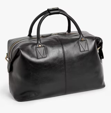John Lewis Made in Italy Leather Holdall Sports Everyday Travel Bag - Black