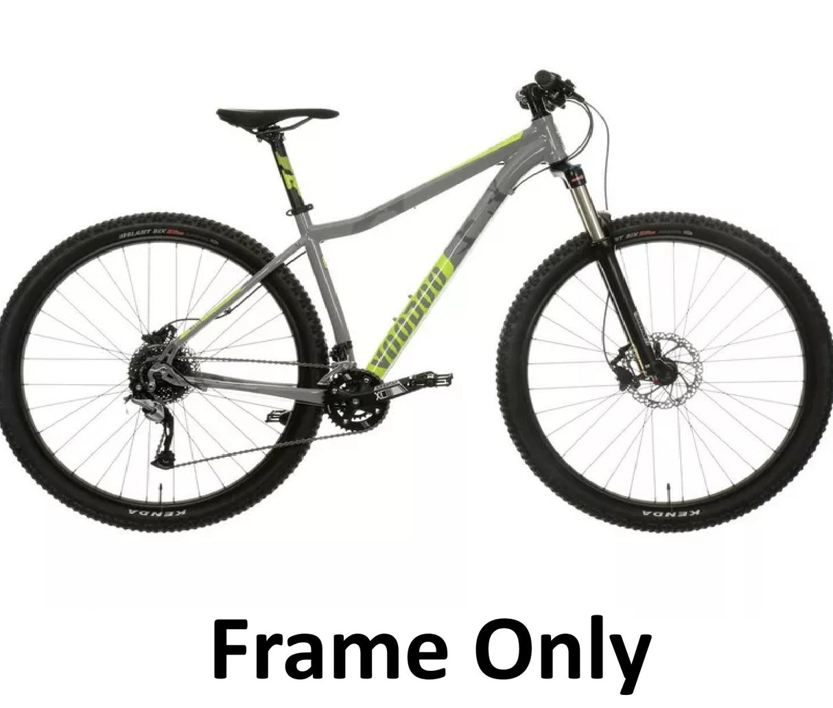 Voodoo Aizan 2018 Alloy Mountain Bike Frame Only - Grey/Green - 16" Small
