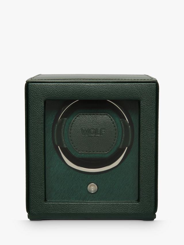 Wolf Cub Vegan Leather Single Automatic Watch Display Winder Box - Green