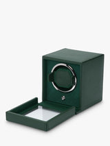 Wolf Cub Vegan Leather Single Automatic Watch Display Winder Box - Green