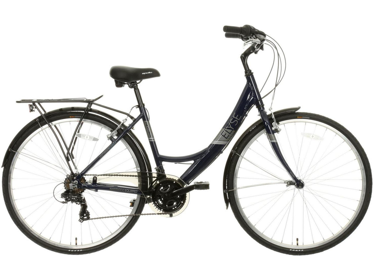 Apollo Elyse Womens 21 Speed V-Brakes Hybrid Bike - Navy Blue - 16" Small