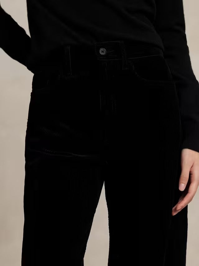 Ralph Lauren Polo Ralph Lauren Corduroy Wide Leg Trousers - Black - Size 16