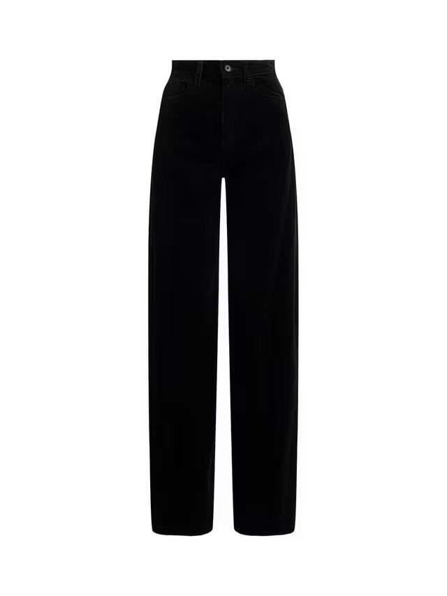 Ralph Lauren Polo Ralph Lauren Corduroy Wide Leg Trousers - Black - Size 16