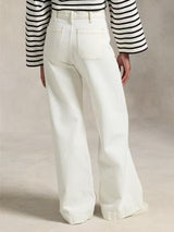Ralph Lauren Women's Denim Wide Leg Straight Sailor Jeans Luizia Wash - 28