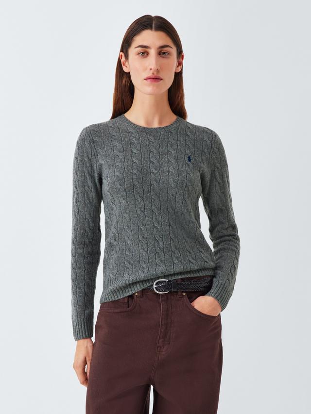 Ralph Lauren Polo Women's Julianna Cable Knit Wool Rich Jumper - Grey - S