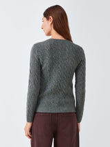 Ralph Lauren Polo Women's Julianna Cable Knit Wool Rich Jumper - Grey - S