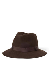 Ralph Lauren Women's Classic Elegant Style Wool Fedora Hat - Circuit Brown