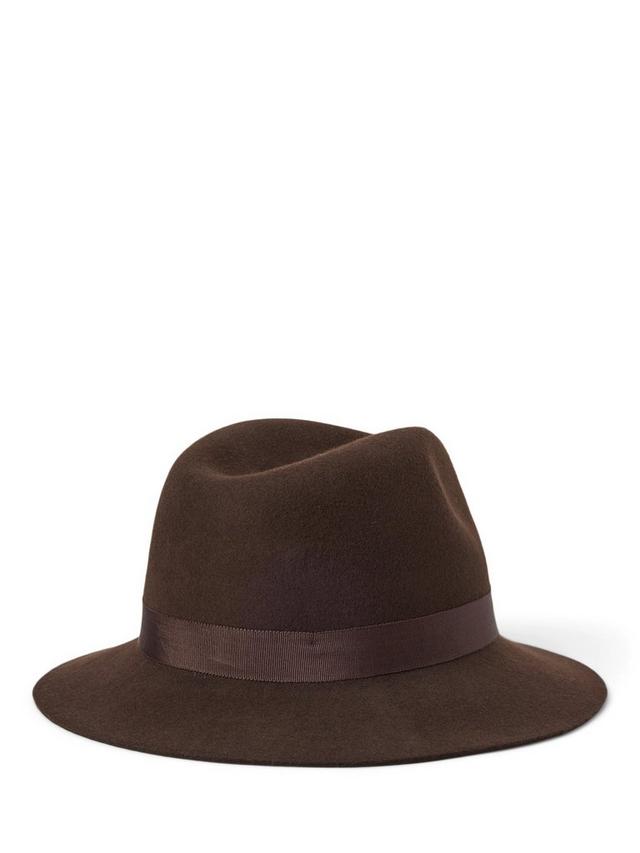Ralph Lauren Women's Classic Elegant Style Wool Fedora Hat - Circuit Brown