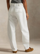 NEW Ralph Lauren Polo Women's Ricky Tapered Wide Relaxed Trousers - White - UK 6