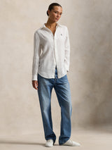 Ralph Lauren Polo Classic Fit Pure Linen Women's Shirt - White - Medium