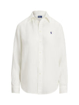 Ralph Lauren Polo Classic Fit Pure Linen Women's Shirt - White - Medium