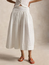 Polo Ralph Lauren Eyelet Embroidered Women's Maxi Skirt - UK Size 8 - White