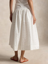 Polo Ralph Lauren Eyelet Embroidered Women's Maxi Skirt - UK Size 8 - White