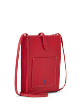 Ralph Lauren Polo Leather Pocket Crossbody Long Strap Flapover Bag - Cherry