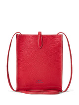 Ralph Lauren Polo Leather Pocket Crossbody Long Strap Flapover Bag - Cherry