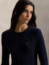 Ralph Lauren Polo Cable Knit Bodice Maxi Long Sleeve Dress - Hunter Navy - M