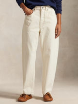 Ralph Lauren Women's Relaxed Denim Mid-Rise Boyfriend Jeans - Ecru - Size 27